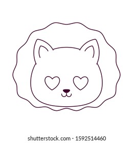 lion cartoon design, Kawaii expression cute character funny and emoticon theme Vector illustration