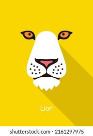 Lion cartoon face, like a king, vector illustration