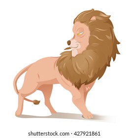 Lion Cartoon Grand Animal Character Vector