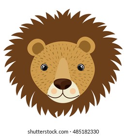 Lion cartoon icon. Wild animal theme. Isolated design. Vector illustration