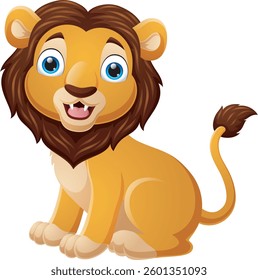 Lion cartoon isolated on white background