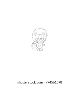 Lion cartoon isolated on white background
