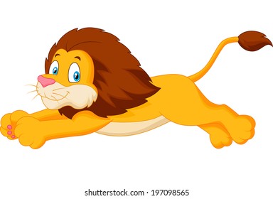 Lion cartoon jumping