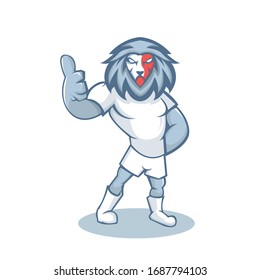 Lion cartoon mascot design with modern illustration concept style for sport team