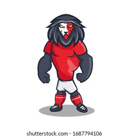 Lion cartoon mascot design with modern illustration concept style for sport team