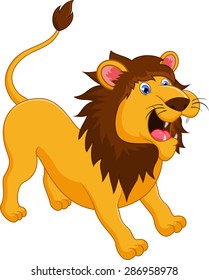 Lion cartoon roaring