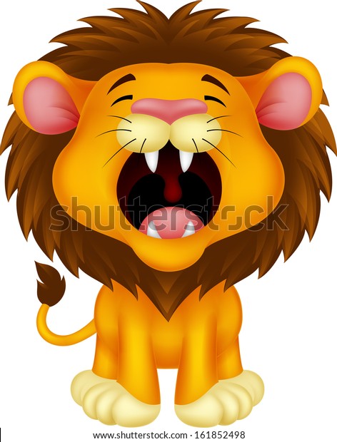 Lion Cartoon Roaring Stock Vector (Royalty Free) 161852498