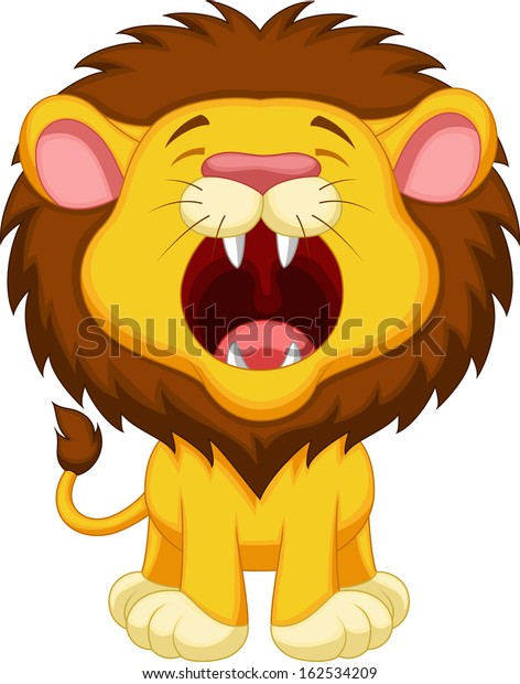 Lion Cartoon Roaring Stock Vector (Royalty Free) 162534209