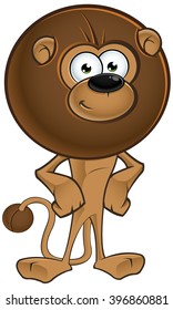 Lion Cartoon With Round Mane