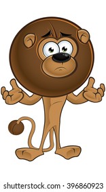 Lion Cartoon With Round Mane