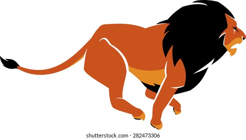 Lion Cartoon Running