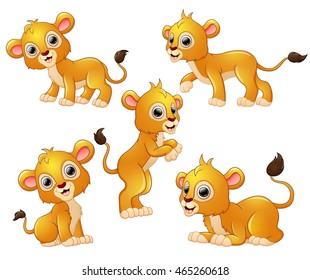 Lion cartoon set collection