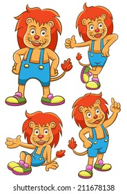 lion cartoon set.EPS10  File simple technique