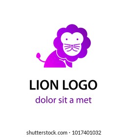 lion cartoon silhouette style logo,vector illustration