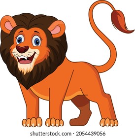 Lion cartoon vector art and illustration