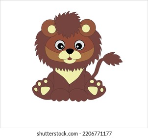 Lion Cartoon vector drawing illustration, clip art 