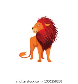 lion cartoon vector, icon