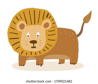 lion cartoon / vector and illustration, isolated on white background