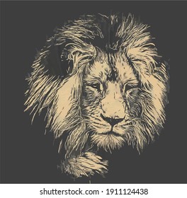 a lion cartoon vintage illustration