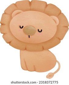 the lion cartoon.cute lion.Vector illustration.