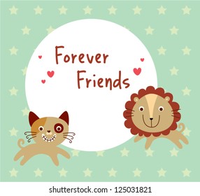 lion and cat