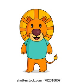 Lion character. Cartoon vector illustration EPS 10