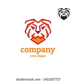 lion character logo in flat style