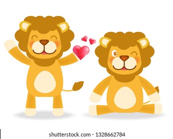 Lion character vector design