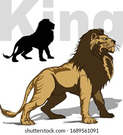León persiguiendo el logo de la presa, arte depredador.