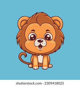 lion For Children's Books Animals Cute art style Cut