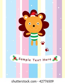 lion christmas greeting card