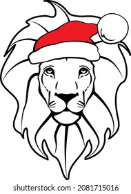 Lion With Christmas Santa Hat is suitable for t-shirt, laser cutting, sublimation, hobby, cards, invitations, website or crafts projects. Perfect for magazine, news papers, posters, invitations etc