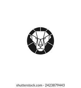 lion circle logo design graphic template
