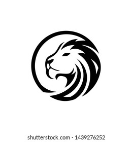 lion and a circle logo template