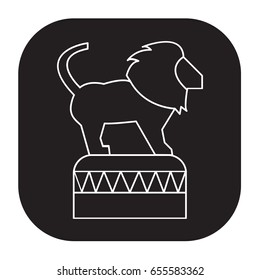 lion circus icon flat black