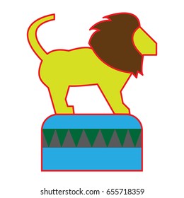 lion circus icon flat color