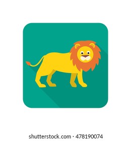 Lion color flat icon
