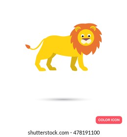 Lion color flat icon