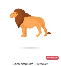 Lion color flat icon for web and mobile design