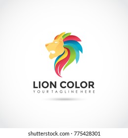 Lion Color Logo Design. Vector Illustrator Eps. 10