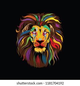 Lion Colorful Art