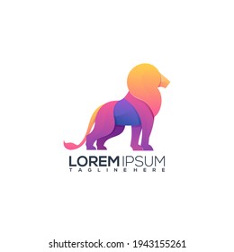 lion Colorful Logo Illustration Vector Design