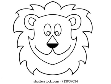 Lion for coloring book.Isolated on white background.Line art design.Vector illustration