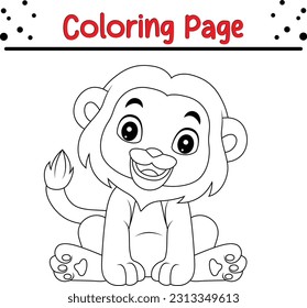lion coloring page for kids. lion carton Coloring book for children
