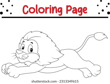 lion coloring page for kids. lion carton Coloring book for children