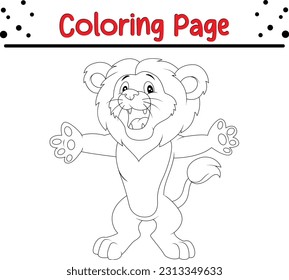 lion coloring page for kids. lion carton Coloring book for children