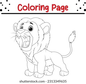 lion coloring page for kids. lion carton Coloring book for children