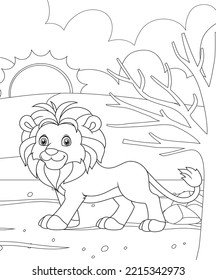 Lion Coloring Page for Kids Custom Made Interior