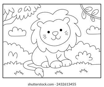 Lion coloring pages for kids