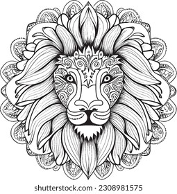 LION COLORING PAGES  FOR KIDS AND ADULTS
